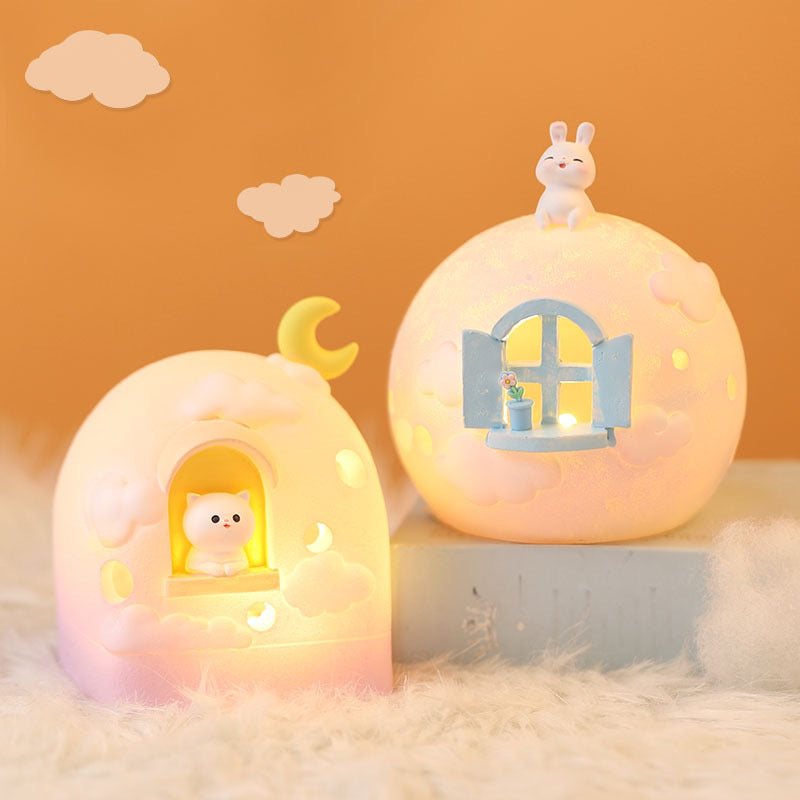 Bunny Moon House Galaxy Lamp for Kids