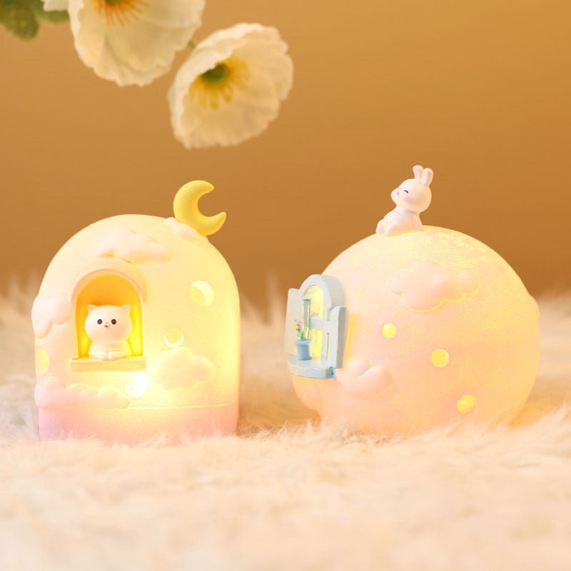 Bunny Moon House Galaxy Lamp for Kids