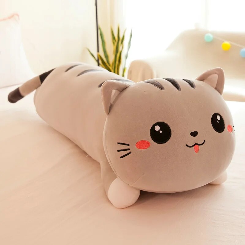 Kawaii Long Happy Cat Pillow Plush XL (90cm)