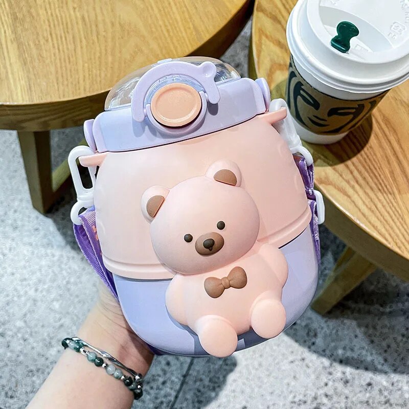 Kawaii Jumbo Bear Straw Water Bottle – Limited Edition