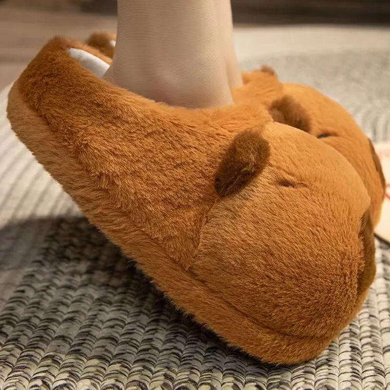 Cute Capybara Warm Non Slippery Indoor Plush Slippers