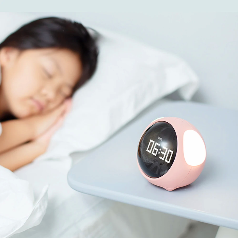 Digital Cute Emoji Alarm Clock with Voice Control Night Lamp