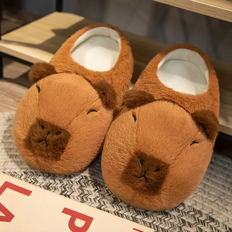 Cute Capybara Warm Non Slippery Indoor Plush Slippers