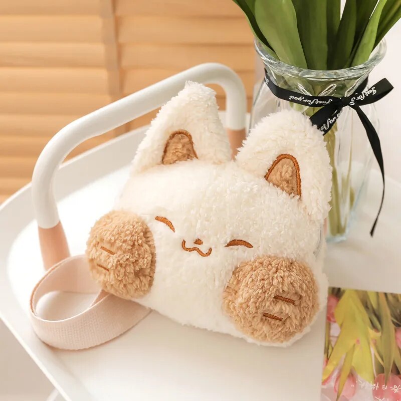 Kawaii Snow Fox Plush Crossbody Bag