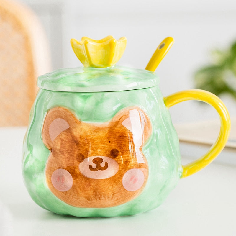 Little Bear Face Look Ceramic Cup (450ml)