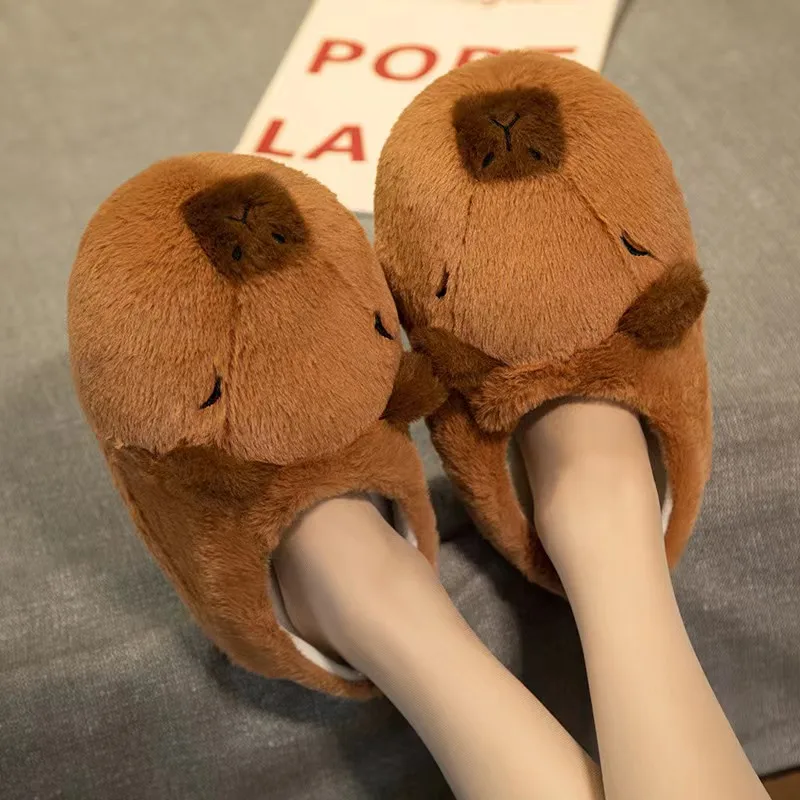 Cute Capybara Warm Non Slippery Indoor Plush Slippers