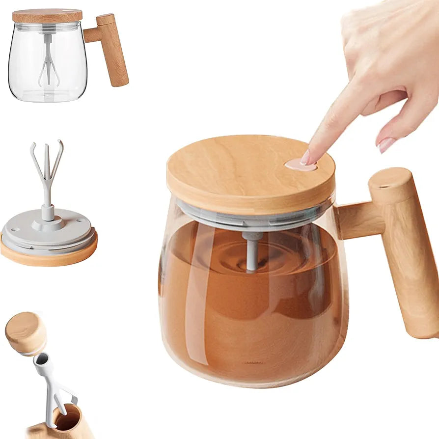 Electric Self Stirring High Speed Mixing Glass Mug