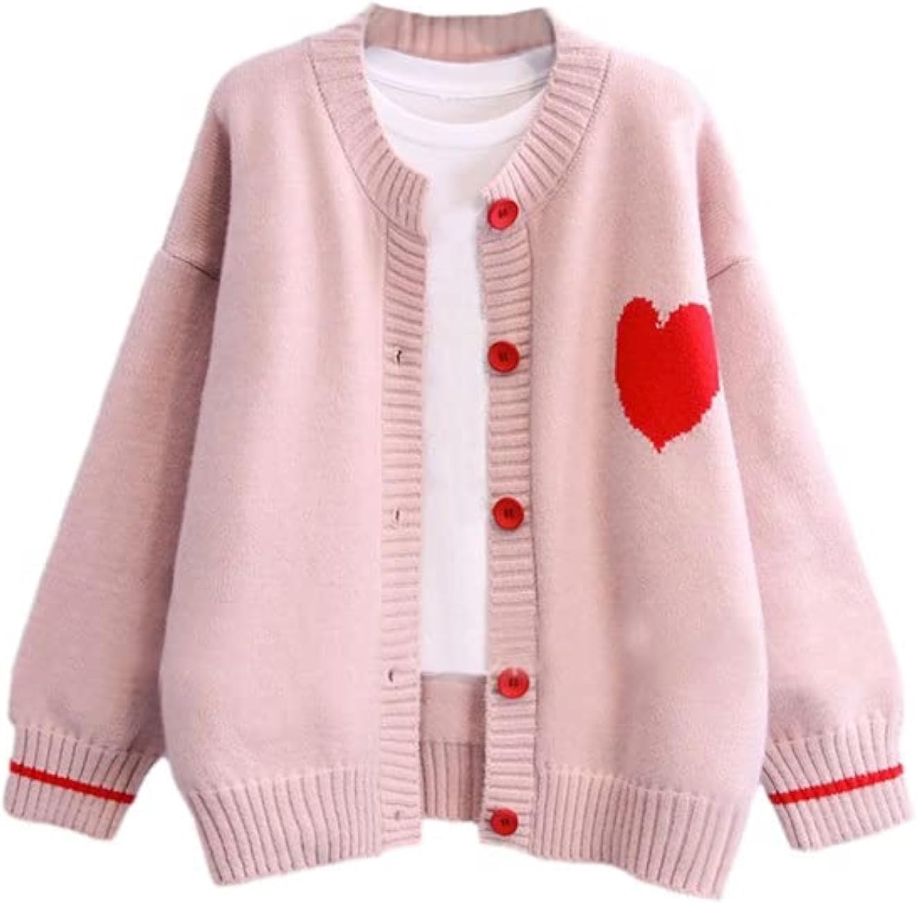 Heart Design Love Knitted Cardigan Sweater