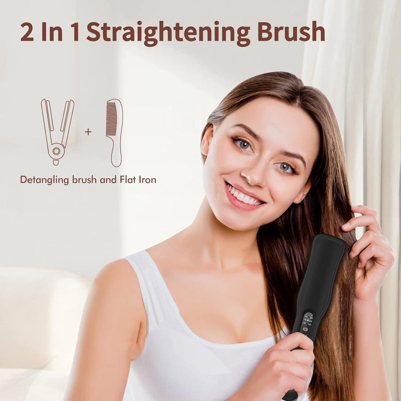 Mini Portable Hair Straightener Brush