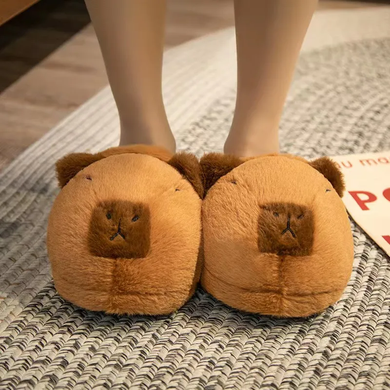 Cute Capybara Warm Non Slippery Indoor Plush Slippers