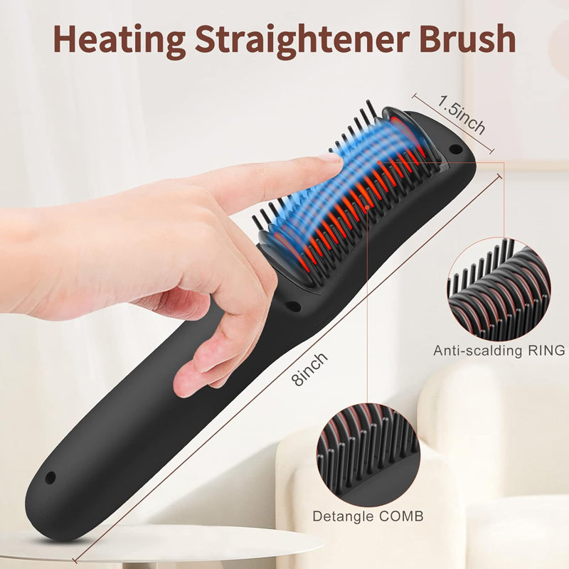 Mini Portable Hair Straightener Brush