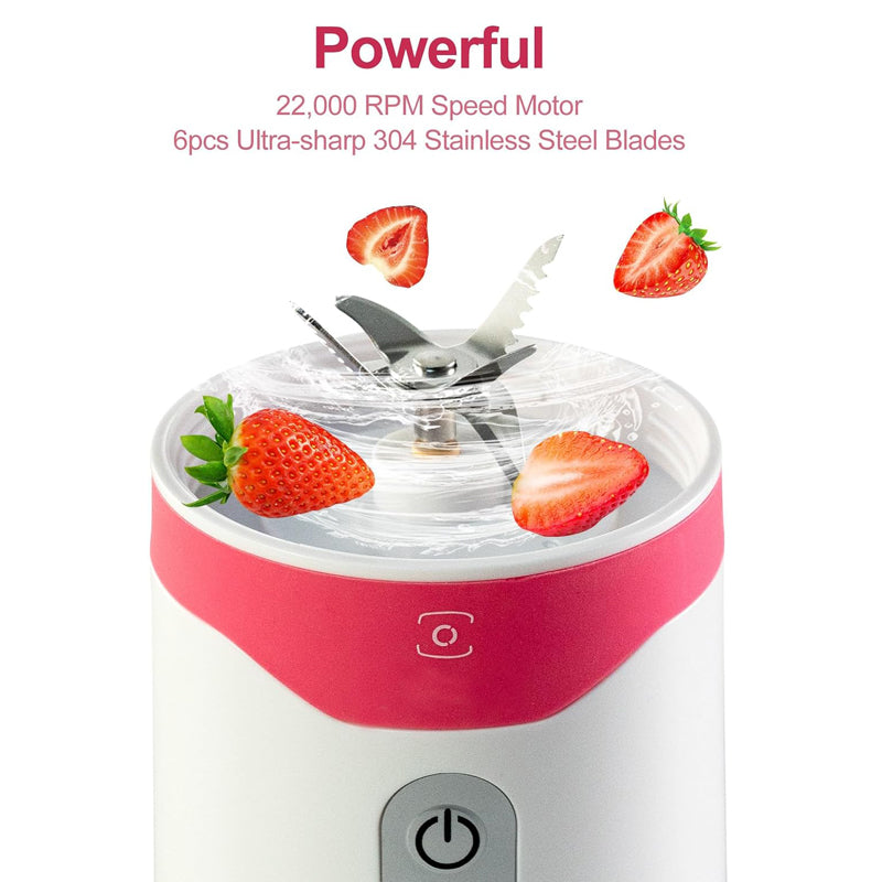 USB Rechargeable Portable Blender with Lid for Travel Gym Office