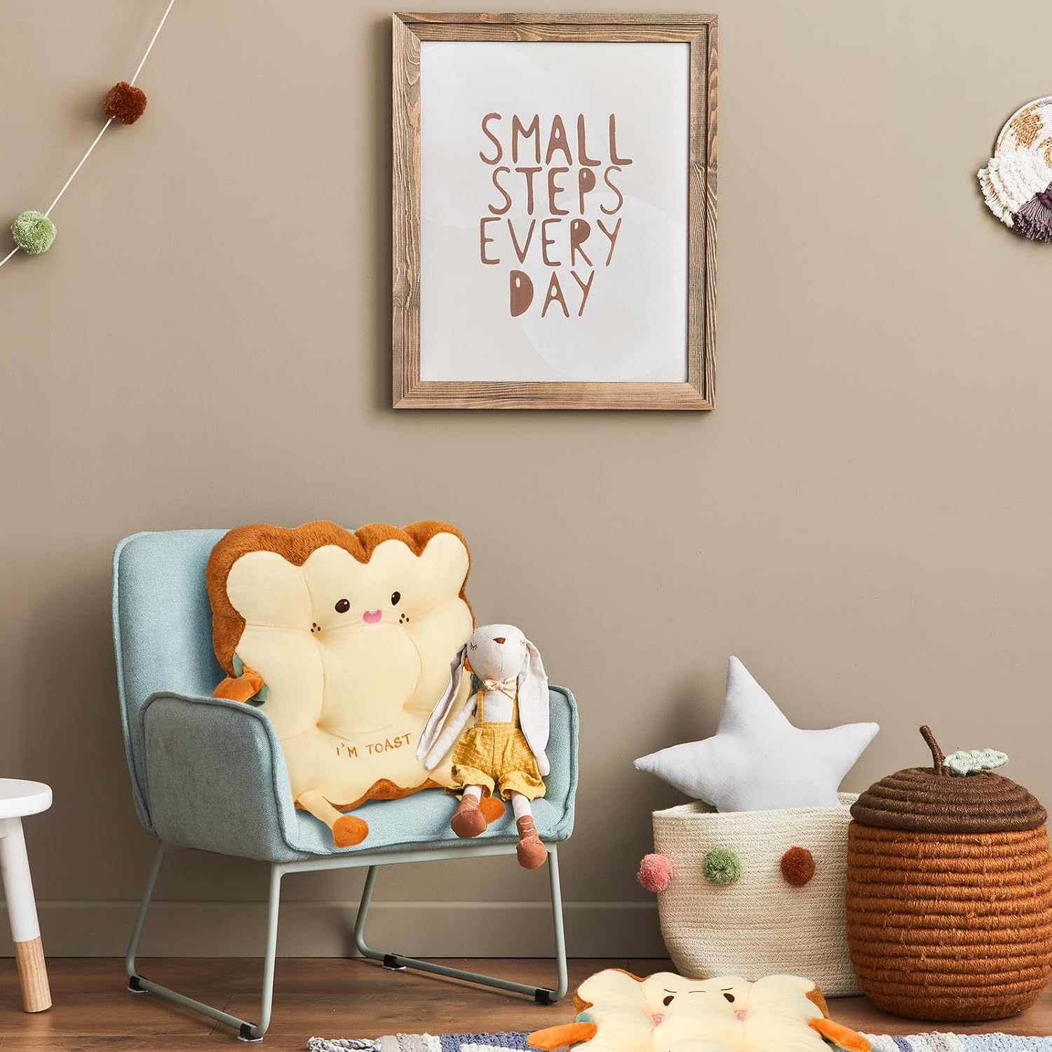 Kawaii 2 Toast Bread Pillow Seat Cushion