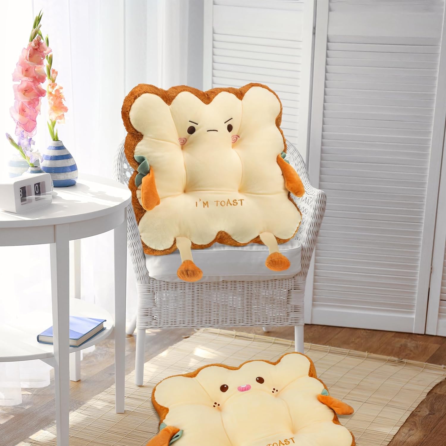 Kawaii 2 Toast Bread Pillow Seat Cushion