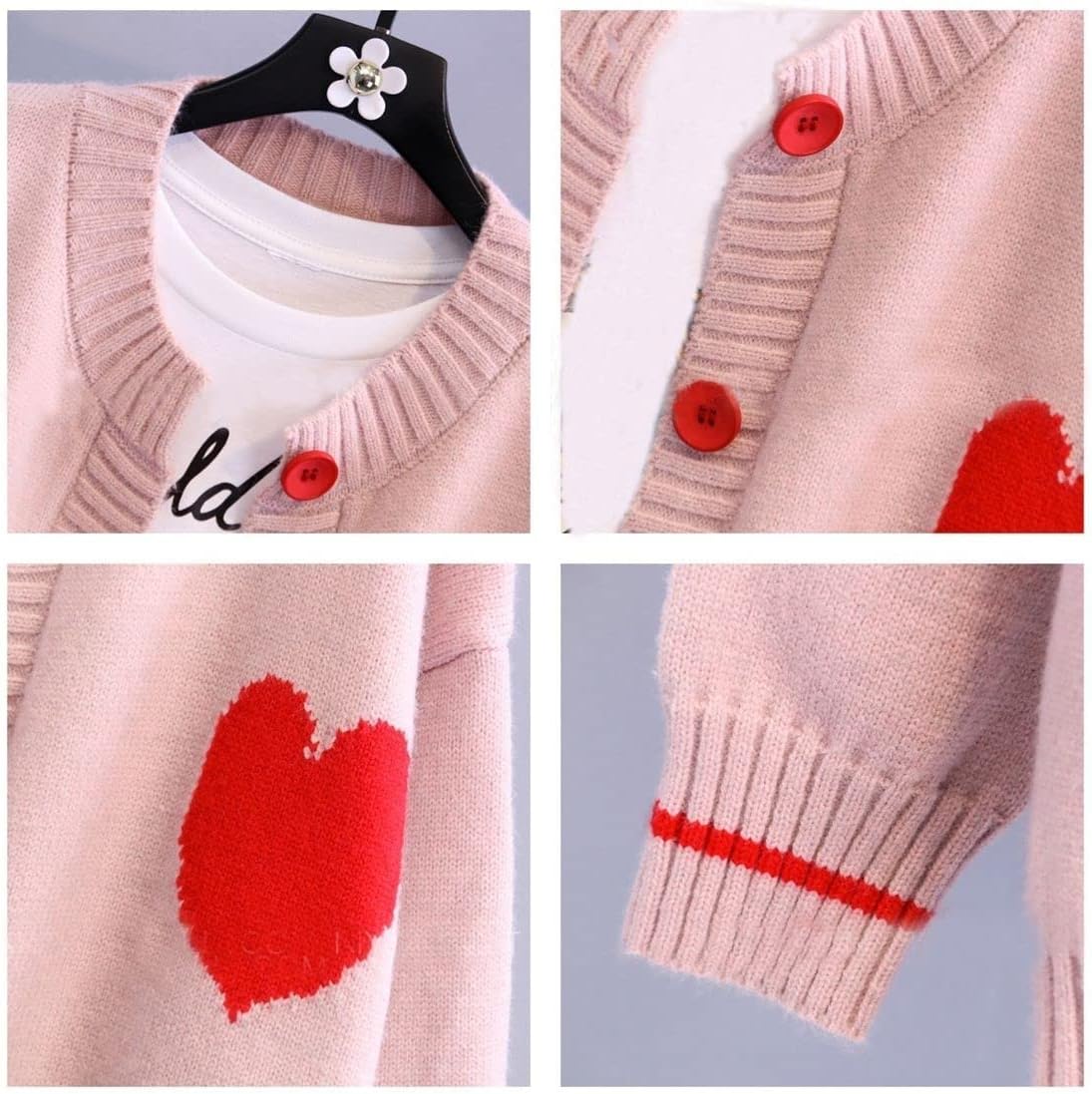 Heart Design Love Knitted Cardigan Sweater