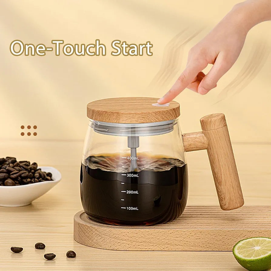 Electric Self Stirring High Speed Mixing Glass Mug