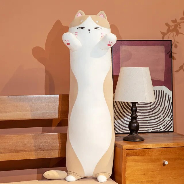 Kawaii Chubby Long Cat Pillow (80cm) – Special Edition