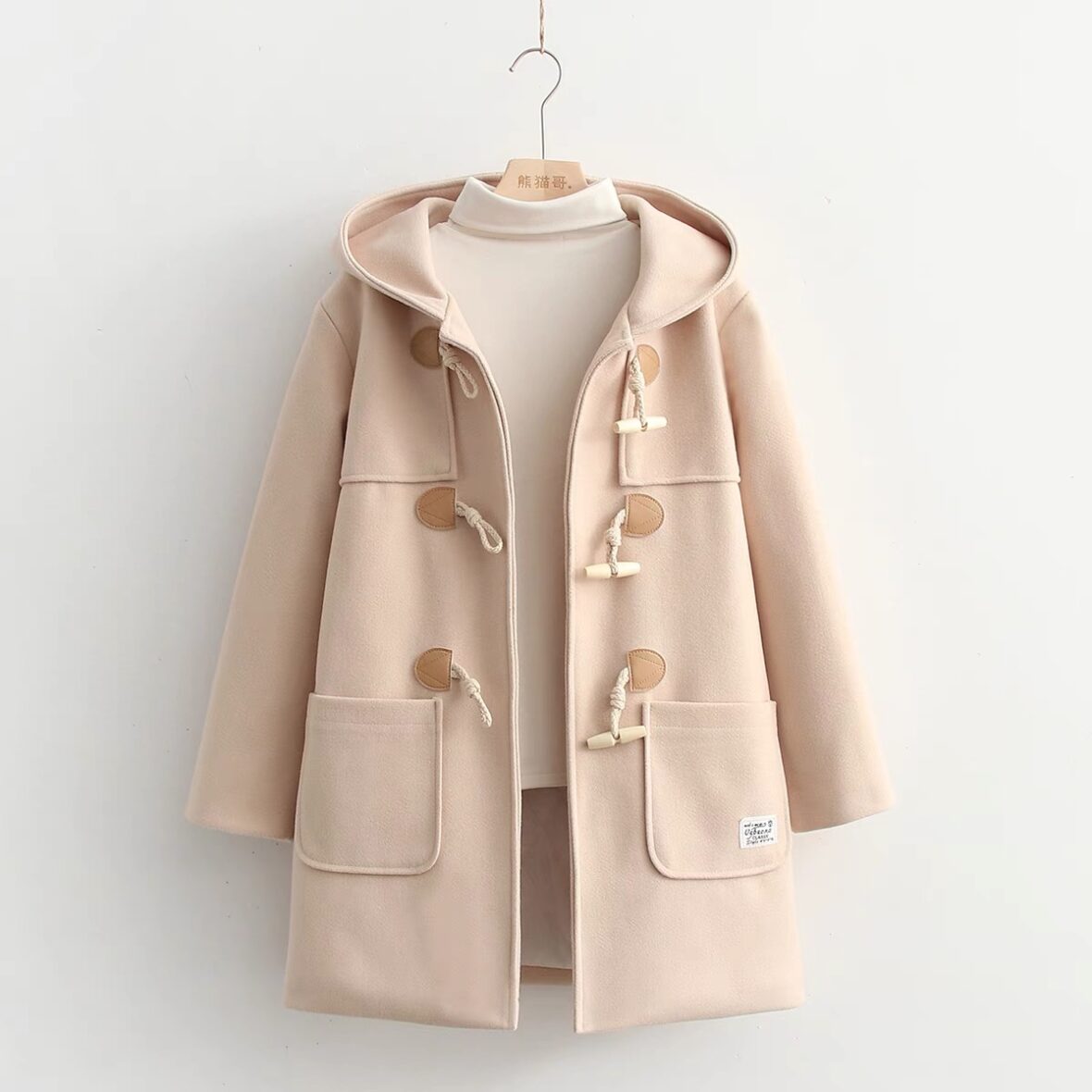 Kawaii Harajuku Button Solid Winter Coat