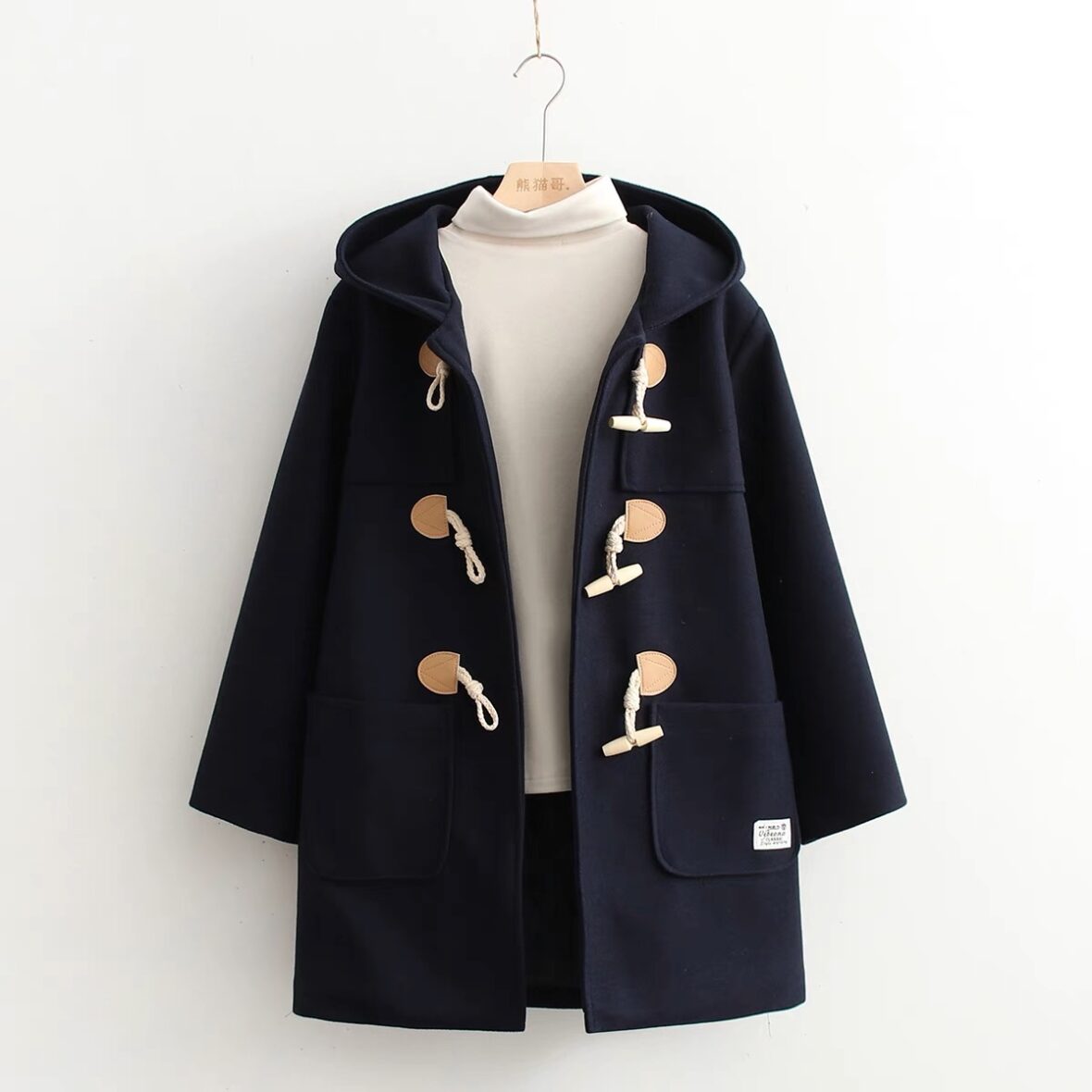 Kawaii Harajuku Button Solid Winter Coat