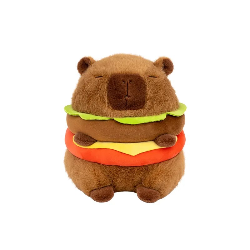 Hamburger Capybara Fluffy Plushie