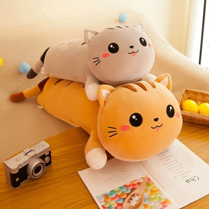 Kawaii Long Happy Cat Pillow Plush XL (90cm)