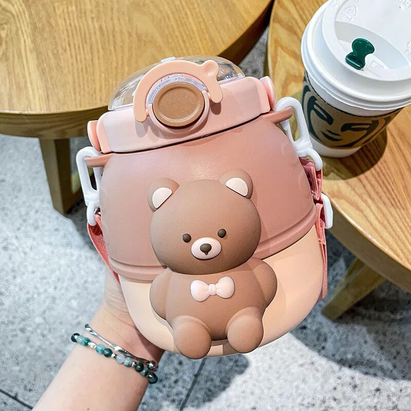 Kawaii Jumbo Bear Straw Water Bottle – Limited Edition