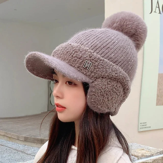 Winter Knitted Wool Ear Protection Cap