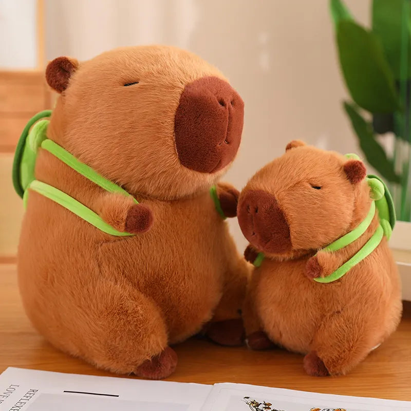 Cute Fully Filled Capybara with Tortoise Backpack Plushies