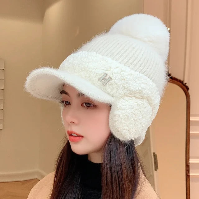 Winter Knitted Wool Ear Protection Cap