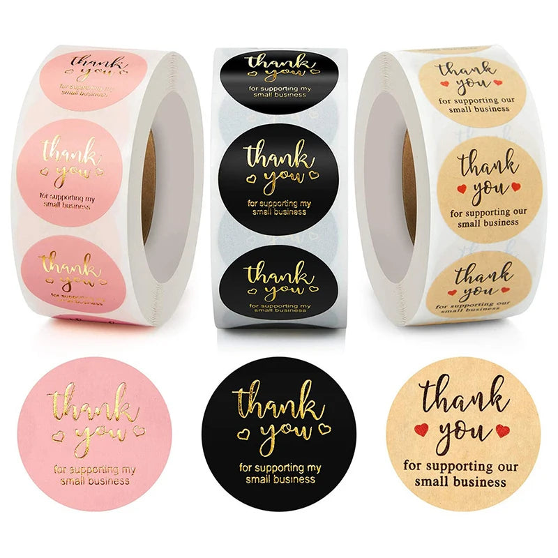 500 pcs Thank You Round Shape Stickers