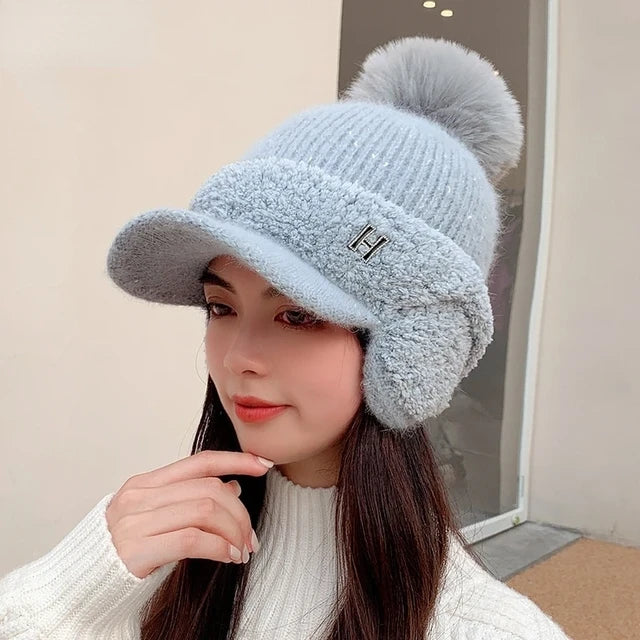 Winter Knitted Wool Ear Protection Cap