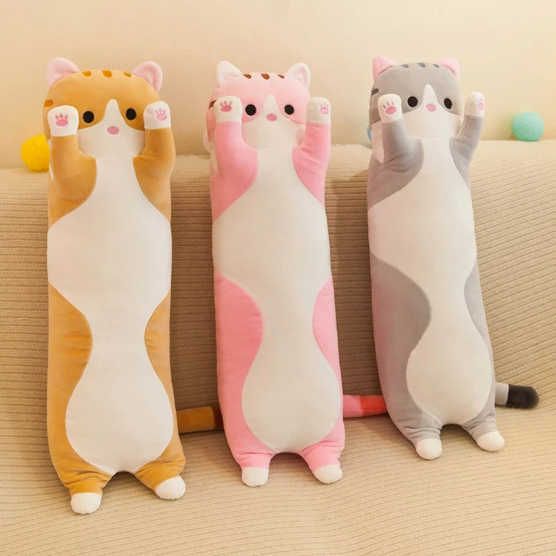 Huggable Long Snuggle Plush Cat Pillow