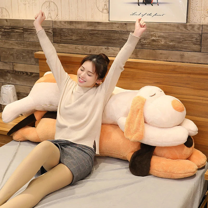 Giant Lovely Soft Lying Dog Snuggle Plush Pillow