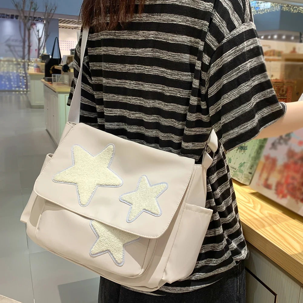 Women Nylon Star Design Crossbody Bag