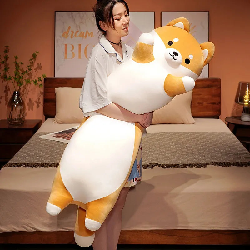 Giant Long Shiba Dog Plush Pillow