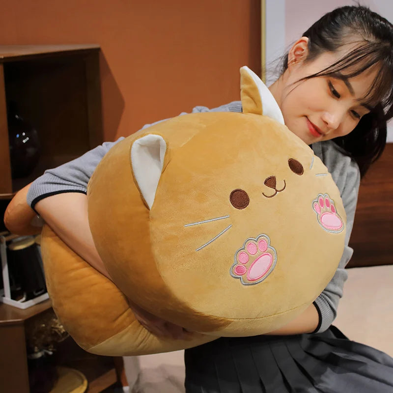 Cute Cat & Japanese Shiba Inu Dog Plush Pillow