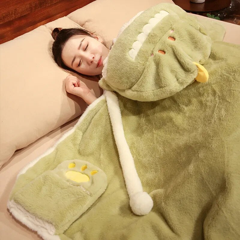 Lovely Cape Plush Animal Look Blanket Hoodie