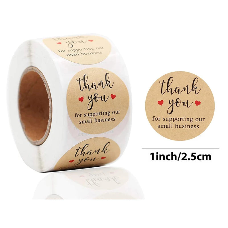 500 pcs Thank You Round Shape Stickers