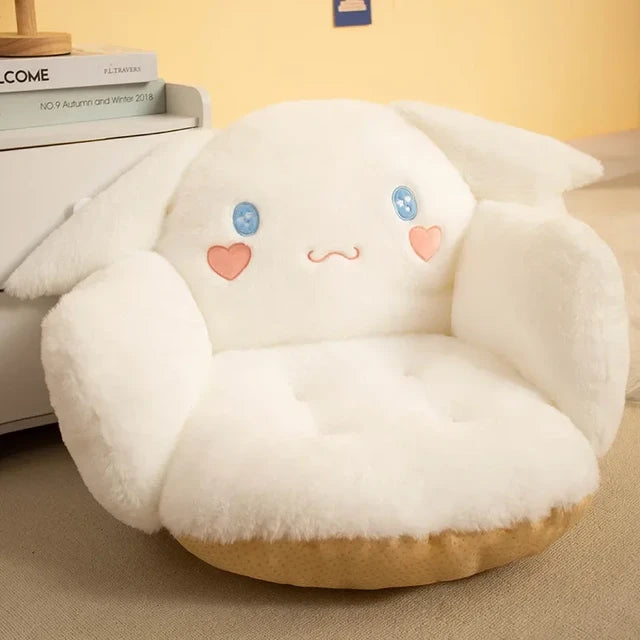 Winter Plush Half Surrounded Backrest Cartoon Chair Cushion