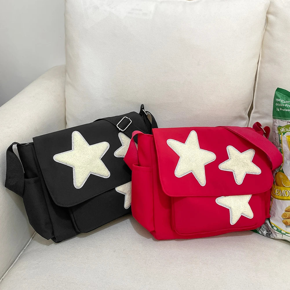 Women Nylon Star Design Crossbody Bag