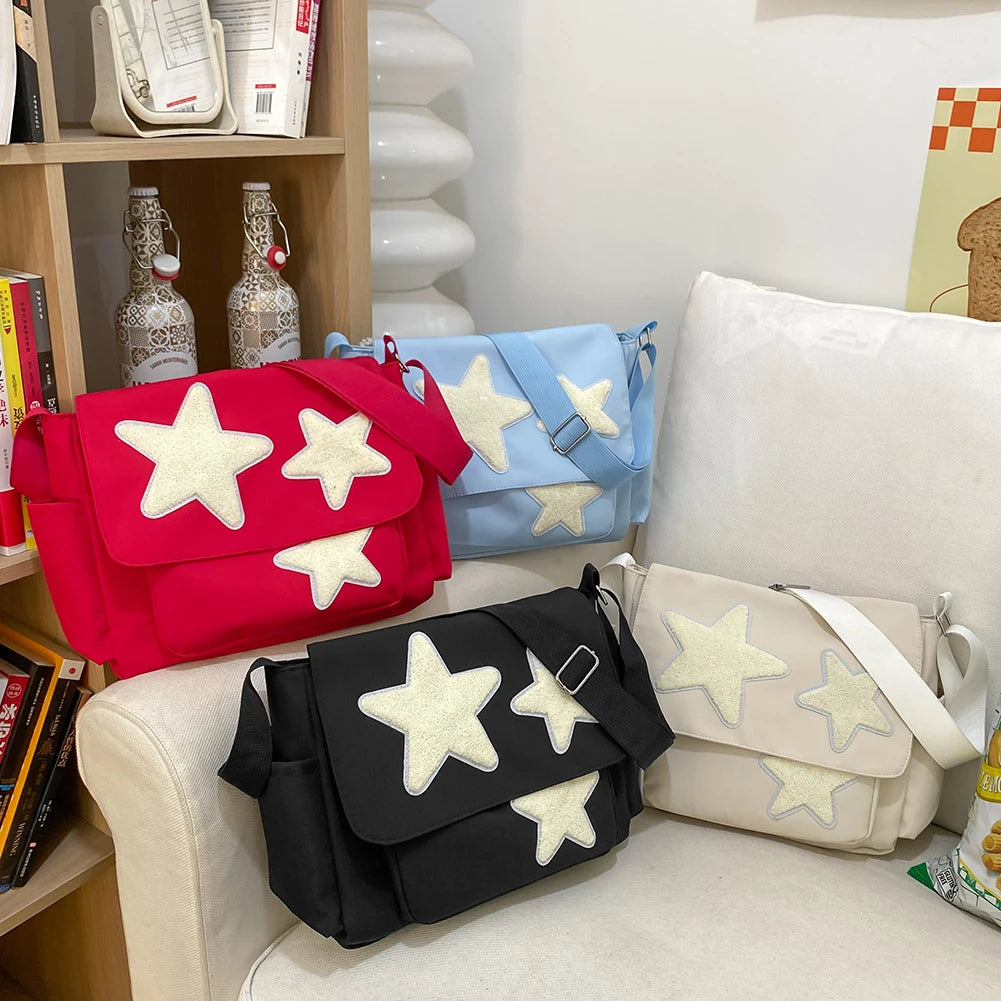 Women Nylon Star Design Crossbody Bag