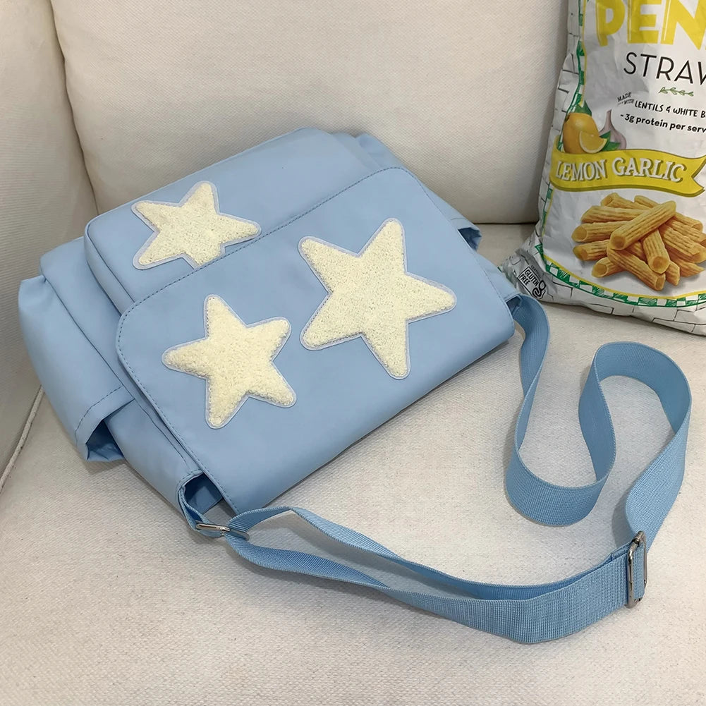 Women Nylon Star Design Crossbody Bag