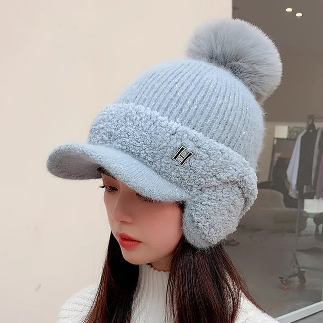 Winter Knitted Wool Ear Protection Cap