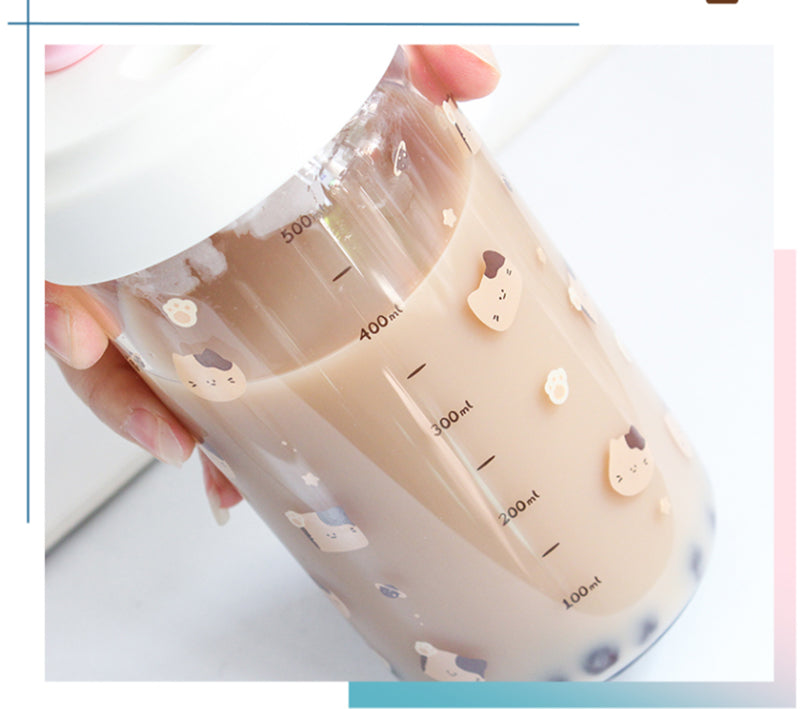 Kawaii Korea Style Boba Tea Glass Bottle (500ml)