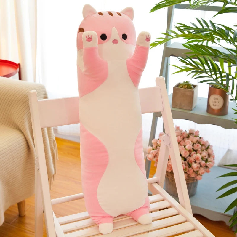 Huggable Long Snuggle Plush Cat Pillow