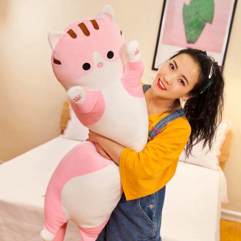 Huggable Long Snuggle Plush Cat Pillow