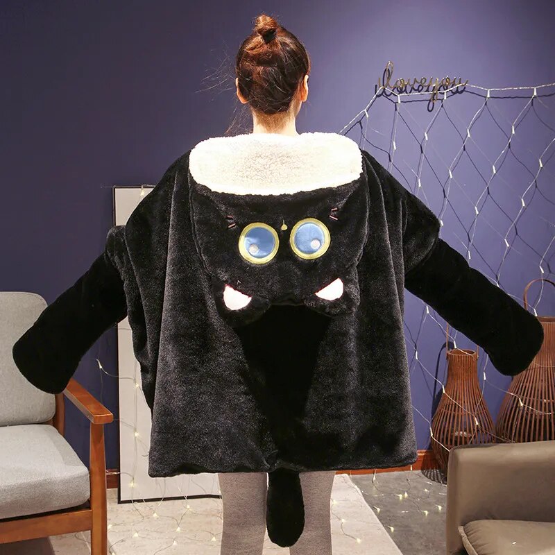 Lovely Cape Plush Animal Look Blanket Hoodie