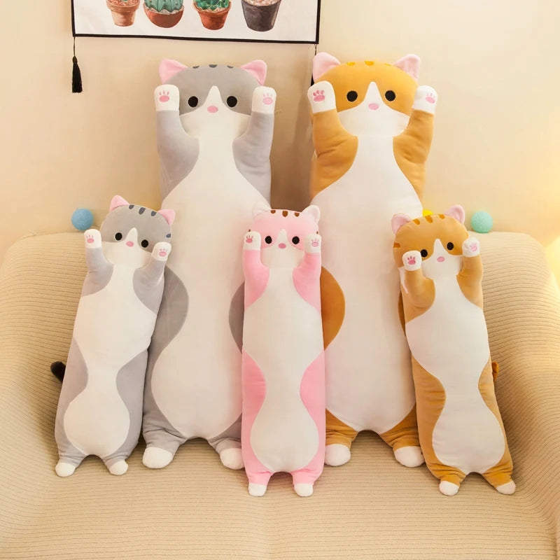 Huggable Long Snuggle Plush Cat Pillow