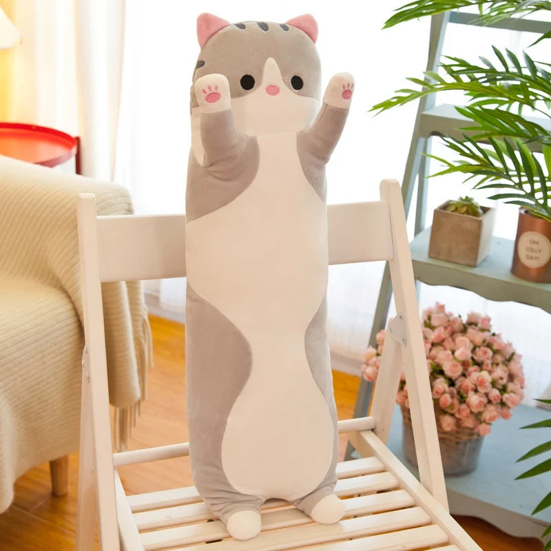 Huggable Long Snuggle Plush Cat Pillow