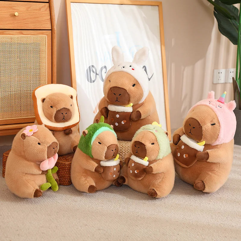 Cute Fluffy Head Gear Capybara Plush